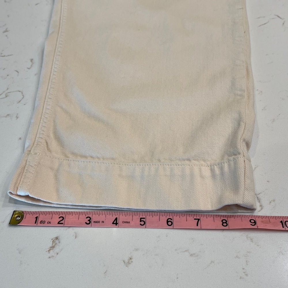 Banana Republic Factory Twill Straight Cream Pants Elastic Back Size L - Picture 13 of 13
